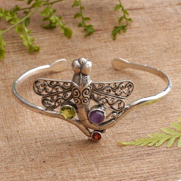 Alternate image for Balinese Dragonfly Cuff Bracelet Diaphanous Dragonfly