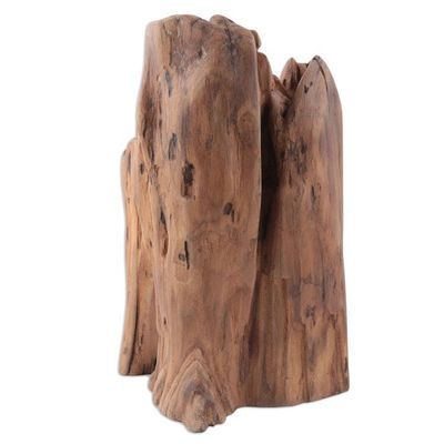 Alternate image for Original Signed Sculpture of Found and Reclaimed Teak Natures Celebration