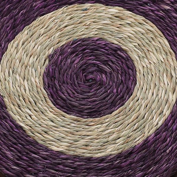 Alternate image for Set of Six Handwoven Round Purple Natural Fiber Placemats Wine Aura