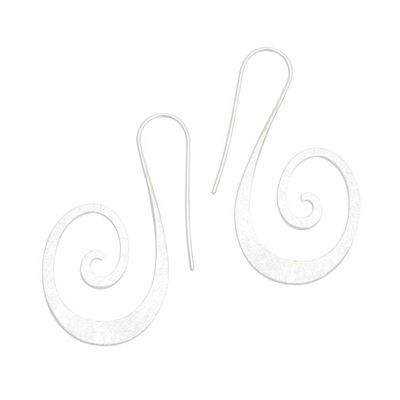 Primary image for Brushed-Satin Sterling Silver Drop Earrings from Bali Goddess Song