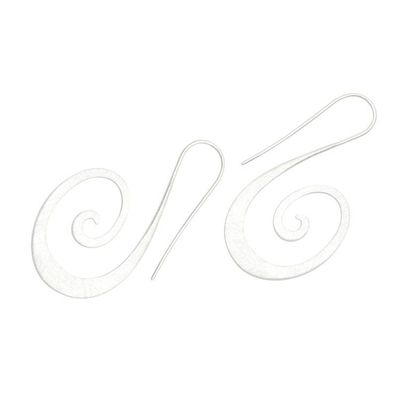Alternate image for Brushed-Satin Sterling Silver Drop Earrings from Bali Goddess Song