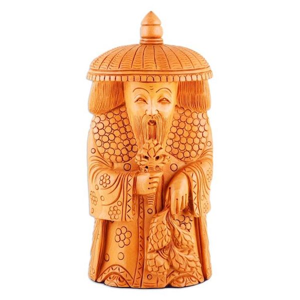 Alternate image for Hand-Carved Kadam Wood Master of Growth Sculpture Life and Growth