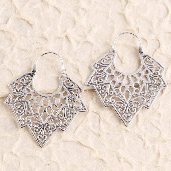 Alternate image for Sterling Silver Oxidized Hoop Earrings Dissent