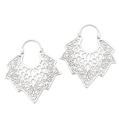Alternate image for Sterling Silver Oxidized Hoop Earrings Dissent