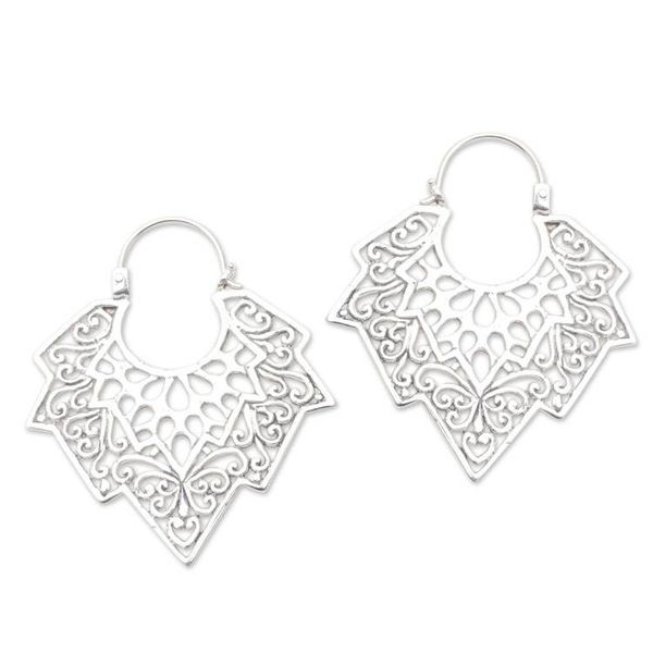 Alternate image for Sterling Silver Oxidized Hoop Earrings Dissent