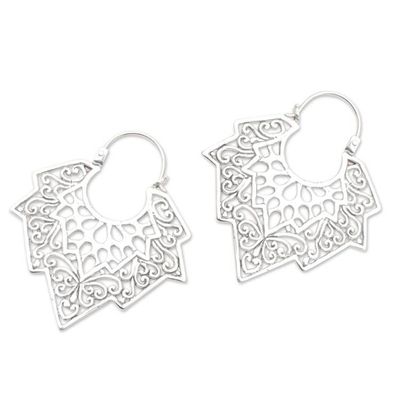 Alternate image for Sterling Silver Oxidized Hoop Earrings Dissent