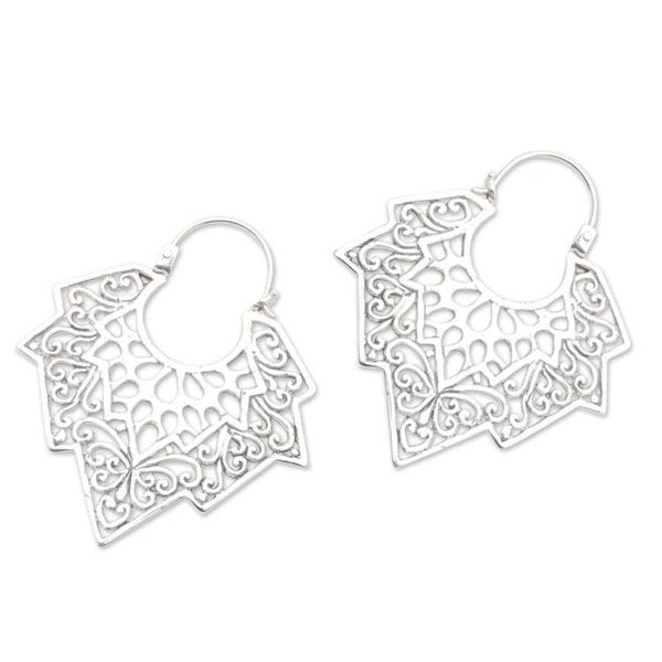 Alternate image for Sterling Silver Oxidized Hoop Earrings Dissent