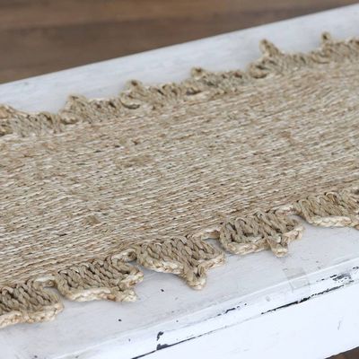 Alternate image for Indian Handcrafted Jute Table Runner with Braided Pattern Delightful Lines