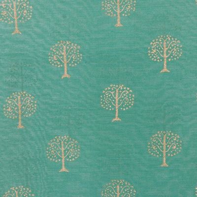 Alternate image for Block-Printed Cotton and Silk Shawl Kingdom Come