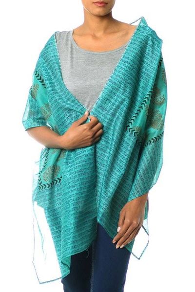 Alternate image for Cotton and silk shawl Story in Paisley