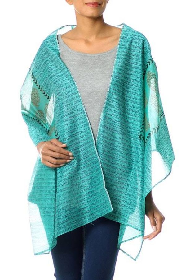 Alternate image for Cotton and silk shawl Story in Paisley