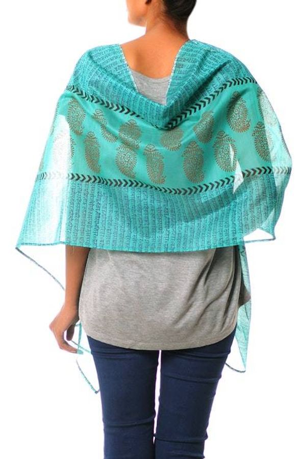 Alternate image for Cotton and silk shawl Story in Paisley