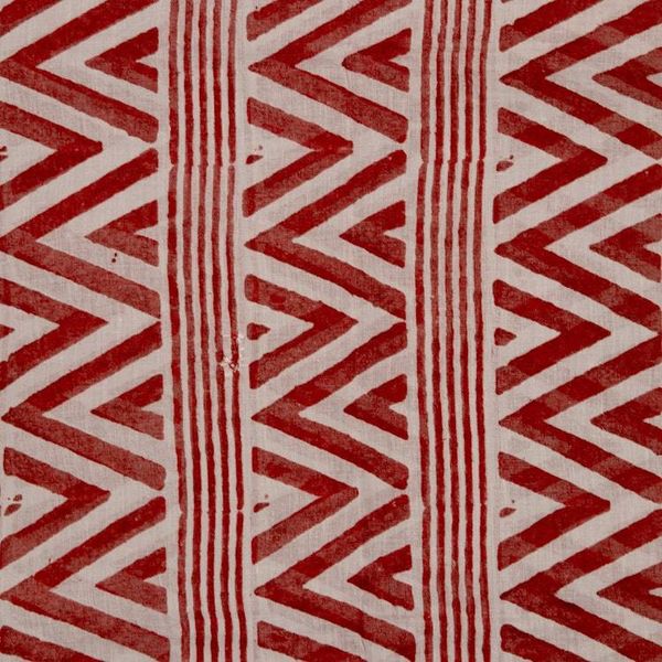 Alternate image for Chevron-Patterned Crimson Red and White 100 Cotton Scarf Crimson Rhythm