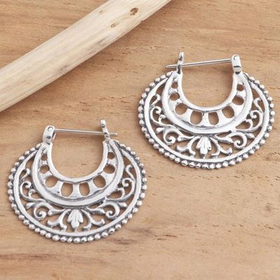 Primary image for Balinese Sterling Silver Hoop Earrings Subtle Curves