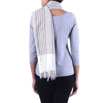 Alternate image for Wool Blend Hand Loomed Scarf from India Himalayan Paradise