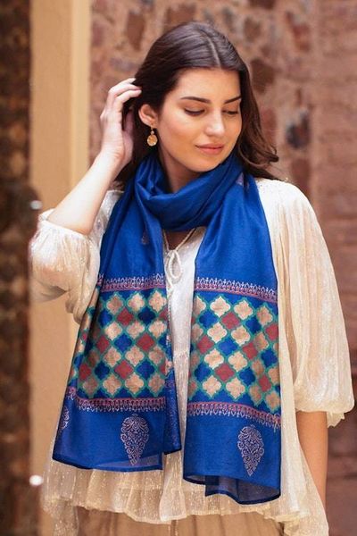 Primary image for Hand-Woven Chanderi Cotton Blend Shawl Ancient Poetry