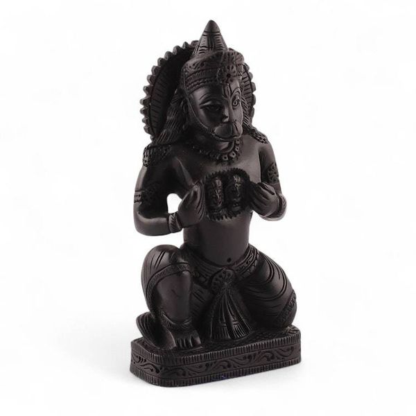 Alternate image for Ebony Wood Sculpture of Hindu Deities Hanuman Ram and Sita Hanuman with Ram and Sita