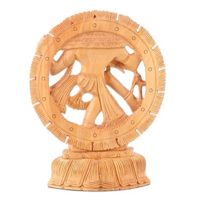 Alternate image for Hand-carved Wood Statuette of God Shiva Nataraja from India Splendid Nataraja