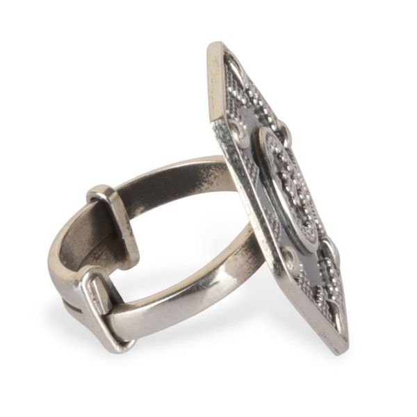 Alternate image for Traditional Polished and Oxidized Hexagonal Cocktail Ring Hexagonal Heritage