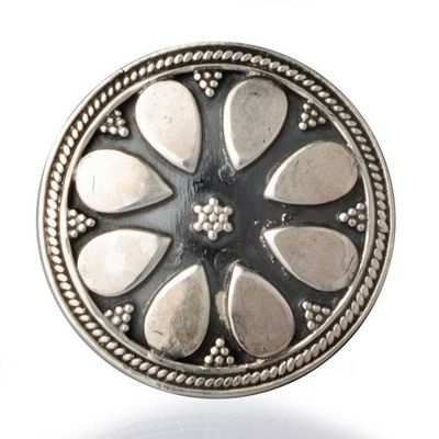 Alternate image for Spring-Inspired Oxidized and Polished Round Cocktail Ring Vintage Spring