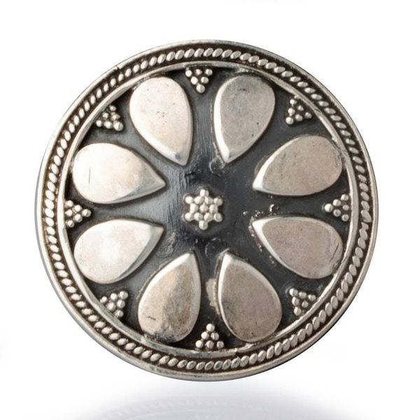 Alternate image for Spring-Inspired Oxidized and Polished Round Cocktail Ring Vintage Spring
