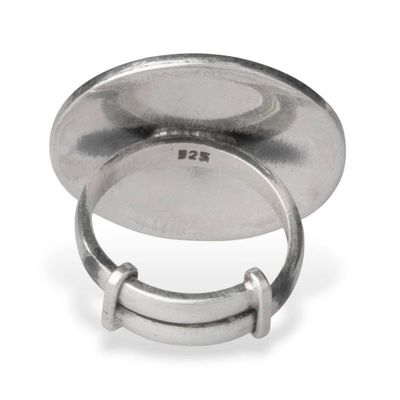 Alternate image for Spring-Inspired Oxidized and Polished Round Cocktail Ring Vintage Spring