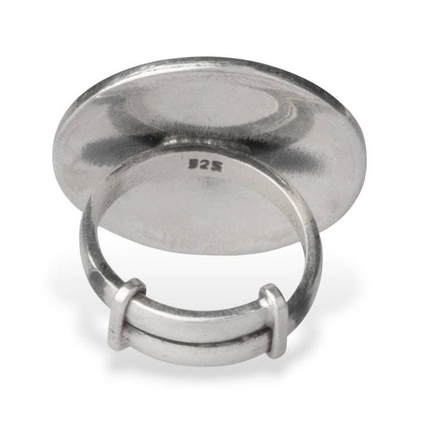Alternate image for Spring-Inspired Oxidized and Polished Round Cocktail Ring Vintage Spring