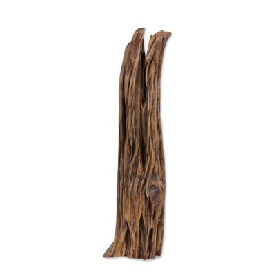 Alternate image for Fork-Shaped Unique Sal Driftwood Sculpture from India Natural Fork II