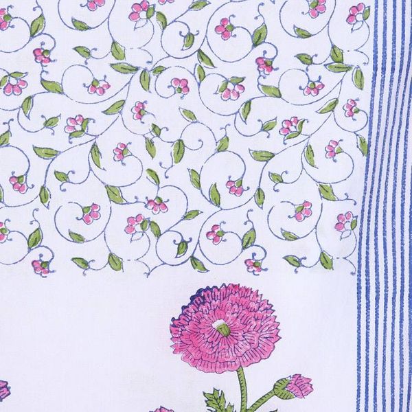 Alternate image for Floral Cotton Scarf with Colorful Batik Pattern from India Floral Elegance