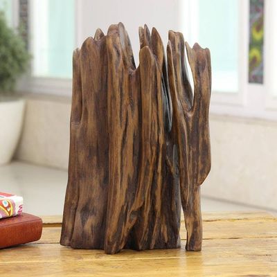 Alternate image for Natural Sal Driftwood Sculpture Crafted in India Amazing Beauty