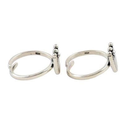 Alternate image for Sterling Silver Tulip-Motif Toes Rings from India Pair Tulip Glory