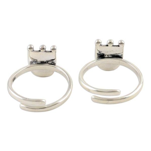 Alternate image for Sterling Silver Tulip-Motif Toes Rings from India Pair Tulip Glory