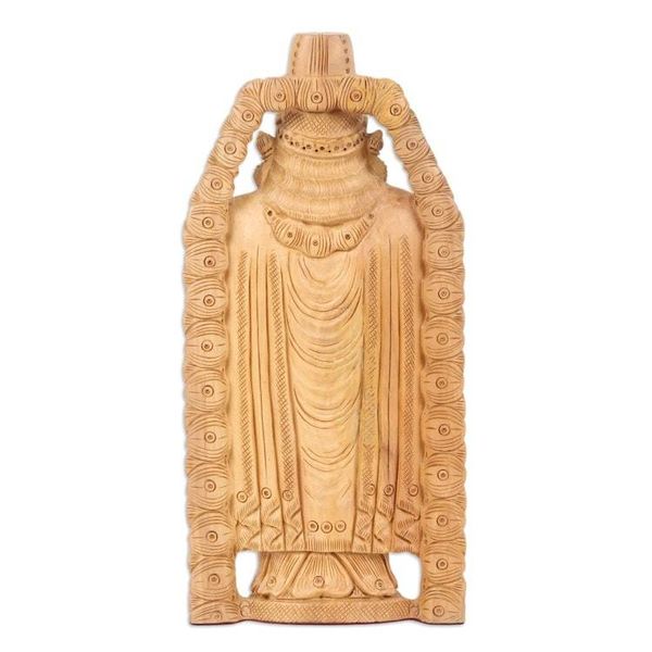 Alternate image for Hand-Carved Wood Sculpture of Hindu God Vishnu Venkateswara Balaji Temple