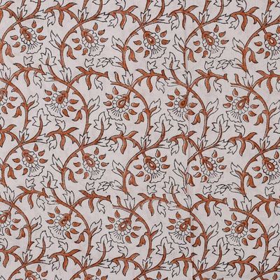 Alternate image for Floral and Vine-Themed Hand-Block Printed Cotton Sarong Fabulous Foliage