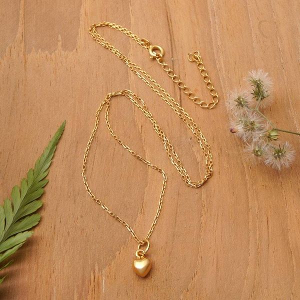 Alternate image for Tiny Heart-Themed Adjustable Gold-Plated Pendant Necklace Tiny Heart