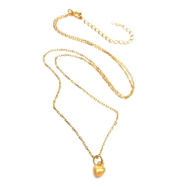 Alternate image for Tiny Heart-Themed Adjustable Gold-Plated Pendant Necklace Tiny Heart