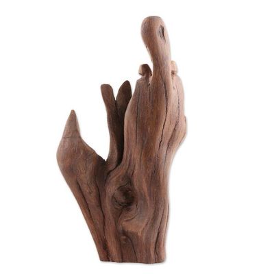 Alternate image for Handmade Abstract Driftwood Sculpture from India Memories of the Past