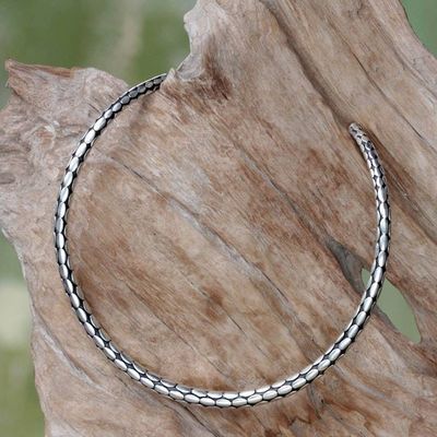 Primary image for Minimalist Sterling Silver Choker from Bali Rice Harvest