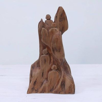 Alternate image for Hand Carved Reclaimed Tun Wood Sculpture from India Expedition