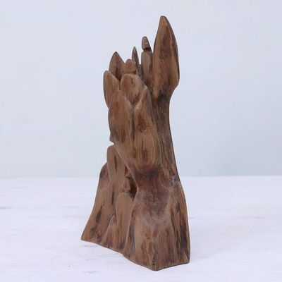 Alternate image for Hand Carved Reclaimed Tun Wood Sculpture from India Expedition
