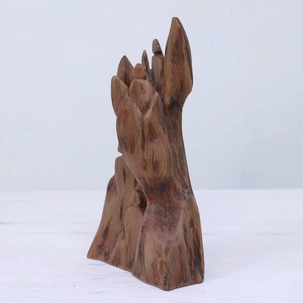Alternate image for Hand Carved Reclaimed Tun Wood Sculpture from India Expedition