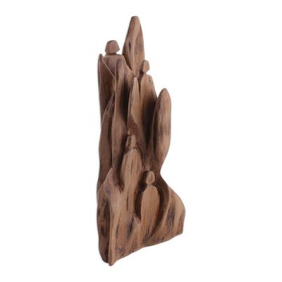 Alternate image for Hand Carved Reclaimed Tun Wood Sculpture from India Expedition