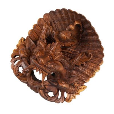 Alternate image for Balinese-Crafted Folk Art-Themed Acacia Wood Rangda Mask The Sacred Rangda