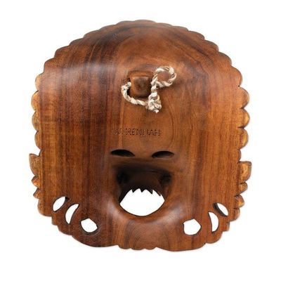 Alternate image for Balinese-Crafted Folk Art-Themed Acacia Wood Rangda Mask The Sacred Rangda