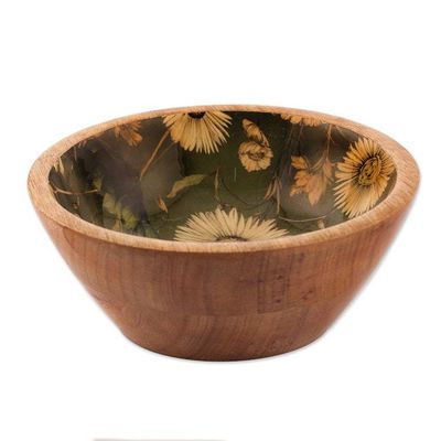 Alternate image for Floral-Themed Wood Salad Bowl Serving Spoon 4-Piece Set Floral Magic