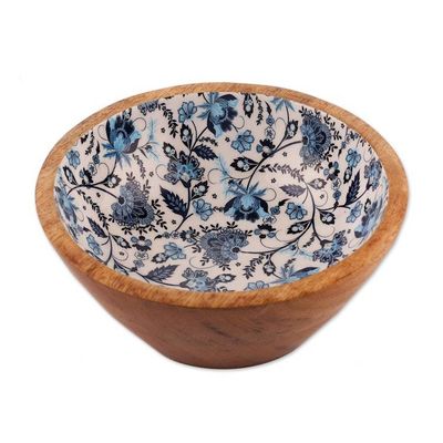 Alternate image for 4-Piece Floral Wood Salad Bowl and Serving Spoon Set Floral Fantasy