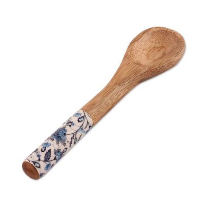 Alternate image for 4-Piece Floral Wood Salad Bowl and Serving Spoon Set Floral Fantasy