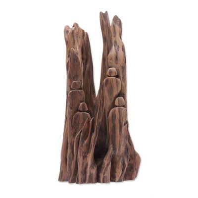 Alternate image for Hand-Carved Sal Driftwood Sculpture from India Voyage II