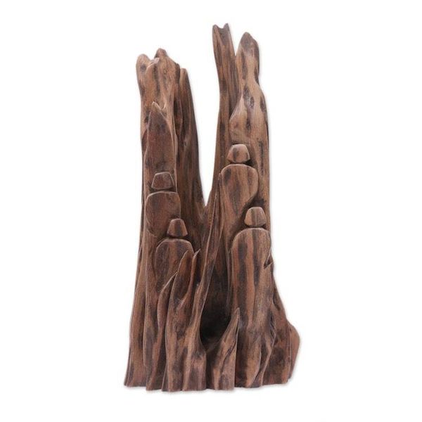 Alternate image for Hand-Carved Sal Driftwood Sculpture from India Voyage II