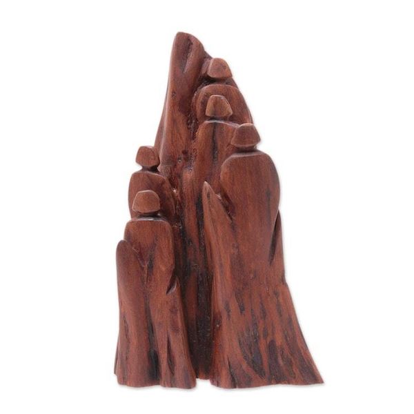 Alternate image for Signed Khair Driftwood Sculpture from India Mountain Climb